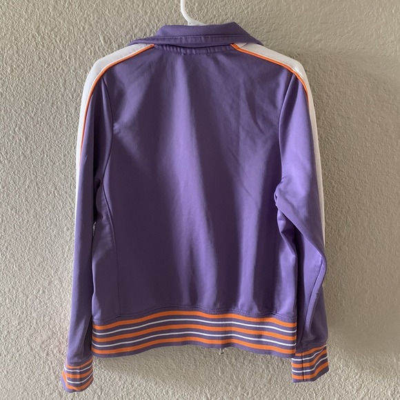 Nike Girls Youth Sz Small Full Zip Purple White & Orange Stripes Track Jacket - Picture 12 of 16